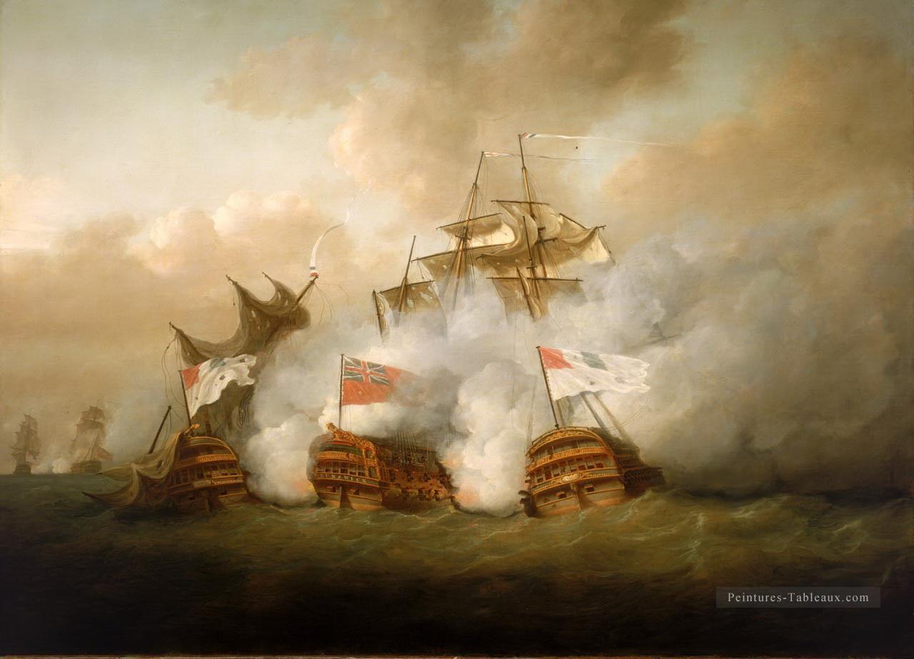 combat naval pays européens Navire de guerre Peintures à l'huile